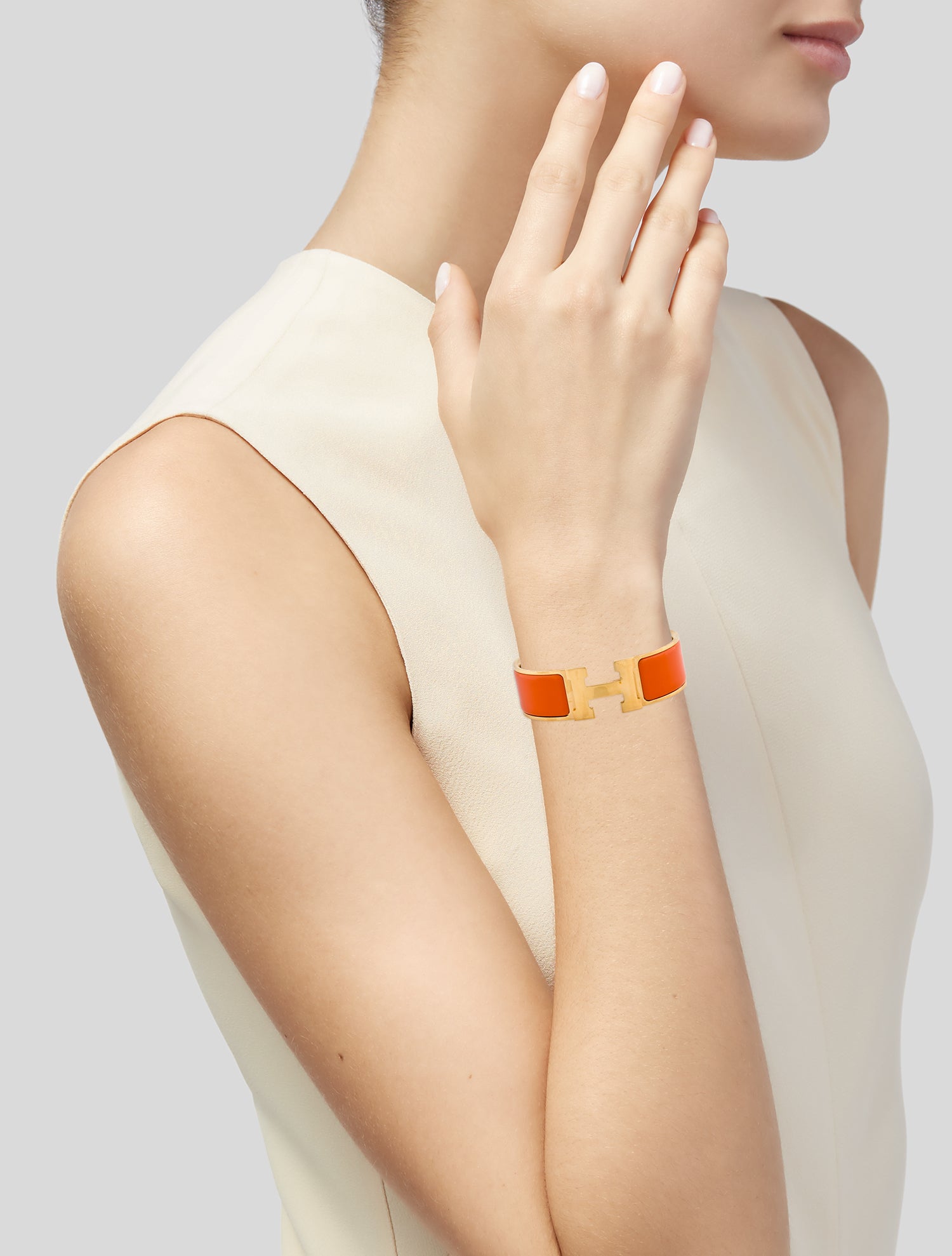 Hermès Enamel Clic Clac H Bangle Bracelet
